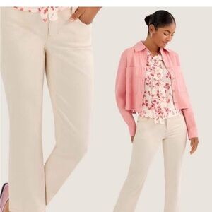 CAbi Cream Straight-Leg Jeans